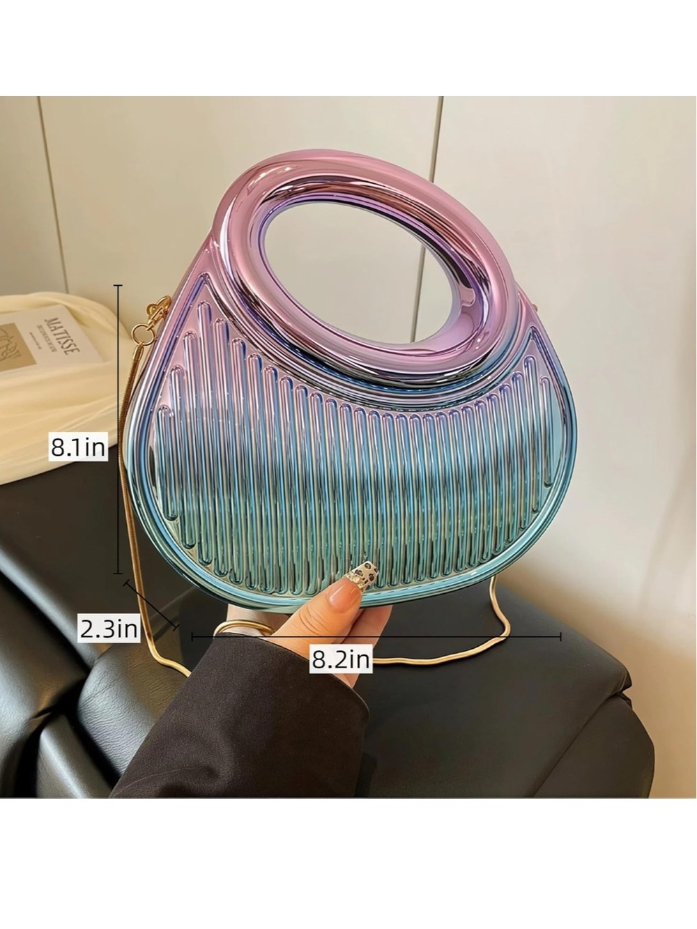 Iridescent Gradient Acrylic Crossbody Bag